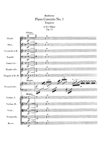 Concerto pour piano N°5 Partitions gratuites